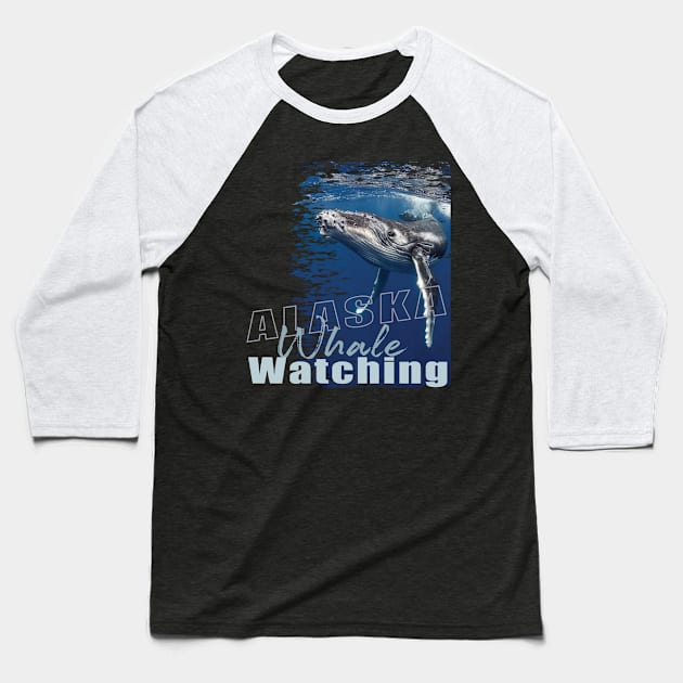 Alaska Whale Watching Baseball T-Shirt by TeeText